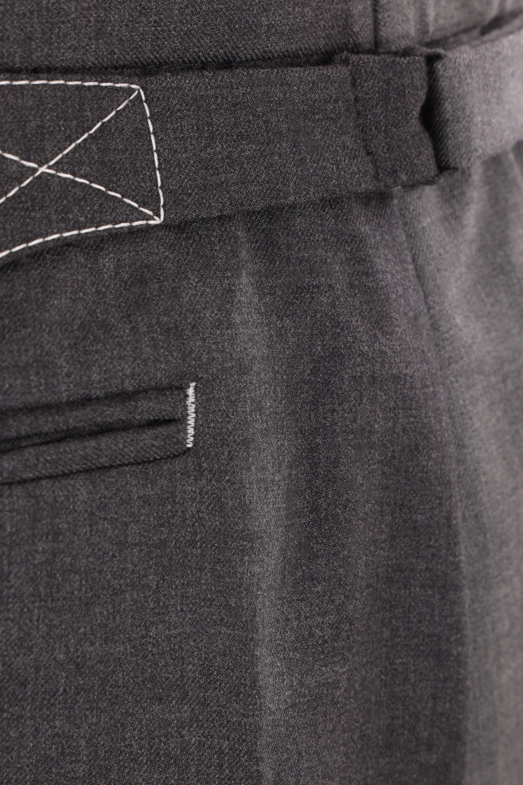 Contrast Stitch Twill Trousers