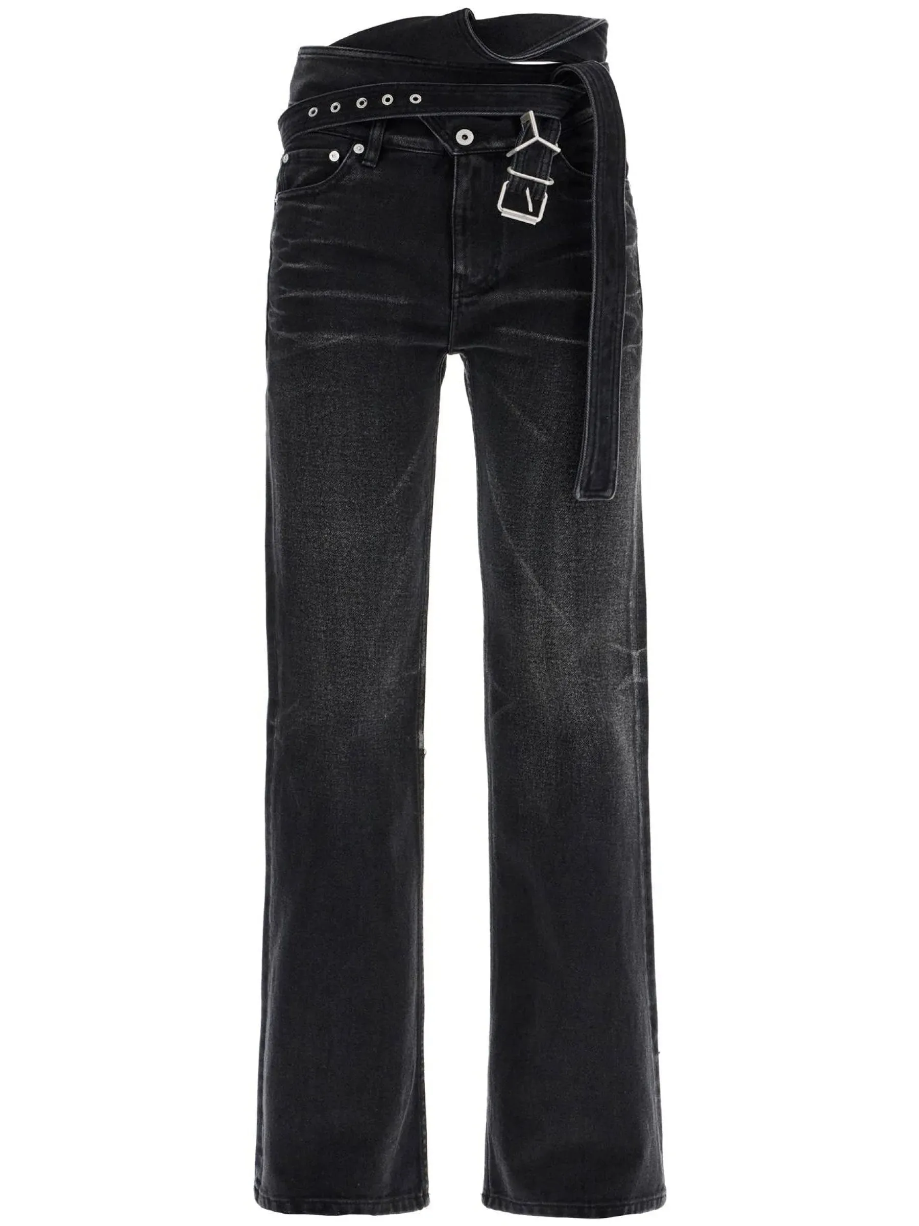 Criss-Cross Bootcut Denim Jeans