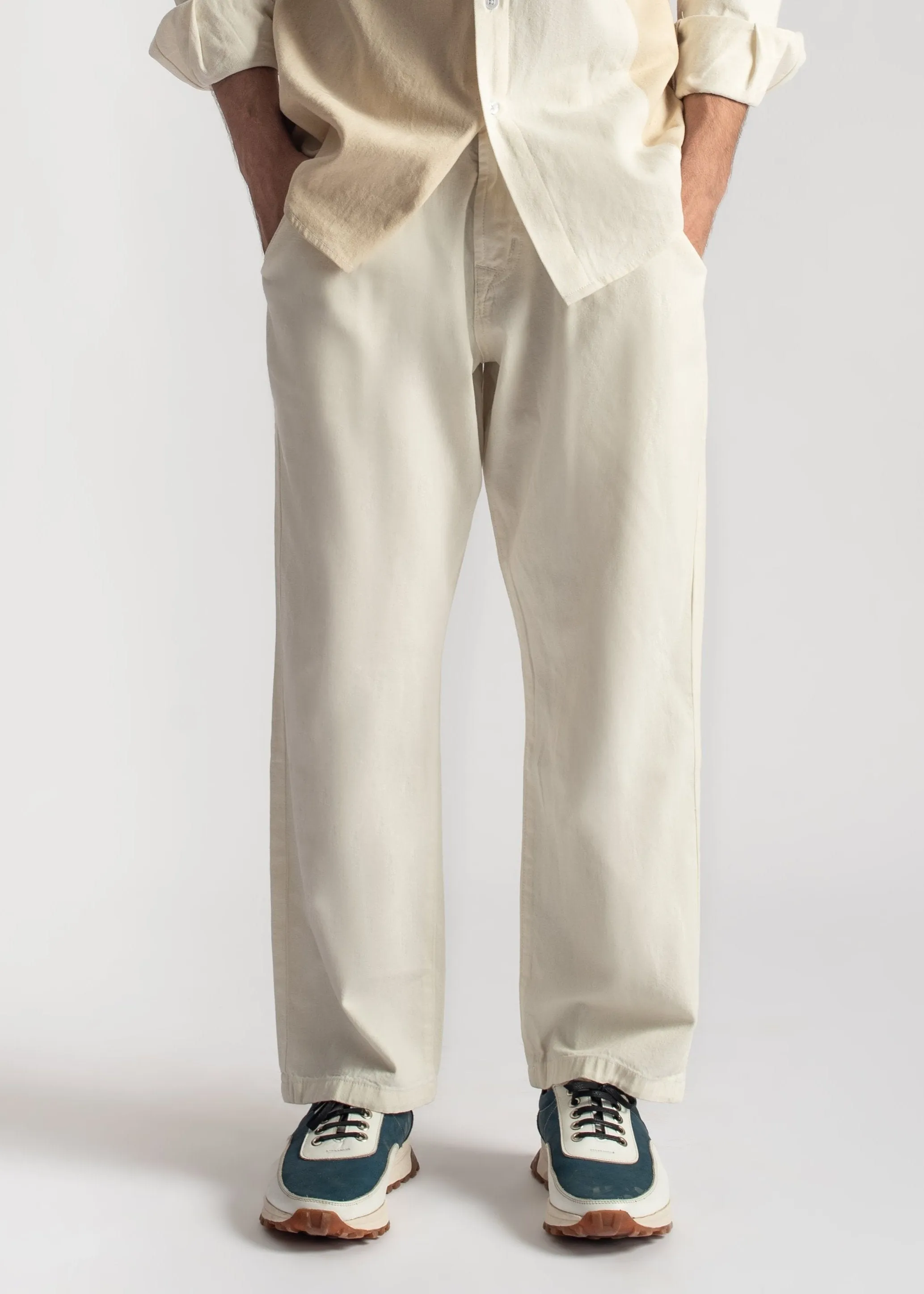 Ivory Urban Pleat Relaxed Jeans