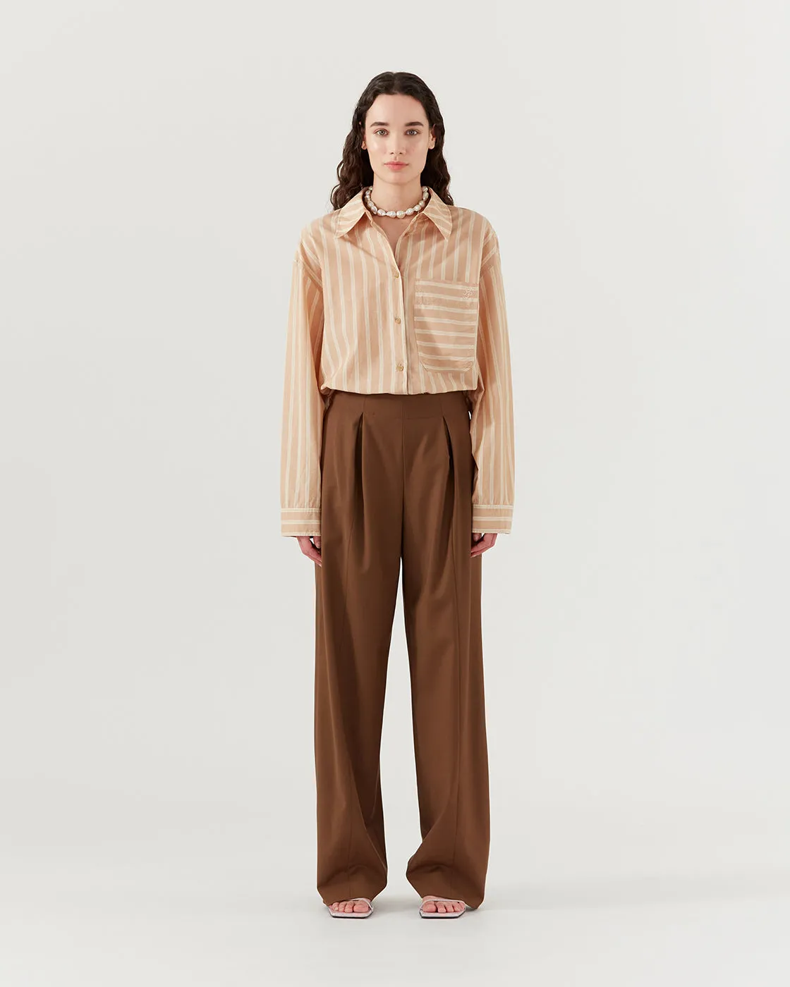 Reine Trousers Wool Blend Brown